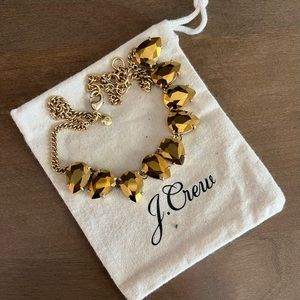 J Crew Gold Metallic Pear/Teardrop Stone Necklace
